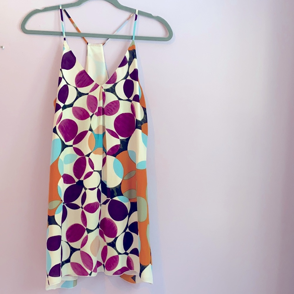 Alice + Olivia Multicolor Geometric Silk Mini Dress